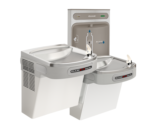 Elkay EZH2O Bottle Filling Station with Bi-Level ADA Cooler Dual Hands Free Activation, Filtered 8 GPH Light Gray