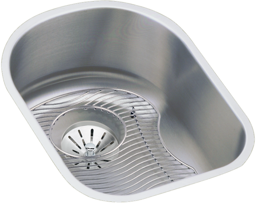 Elkay Lustertone Classic Stainless Steel 14" x 17-1/2" x 7-1/2", Single Bowl Undermount Sink Kit