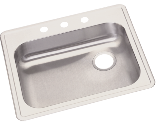 Dayton Stainless Steel 25" x 21-1/4" x 5-3/8", Single Bowl Drop-in Sink