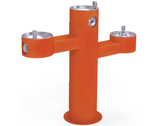 Elkay Outdoor Fountain Tri-Level Pedestal Non-Filtered, Non-Refrigerated Orange