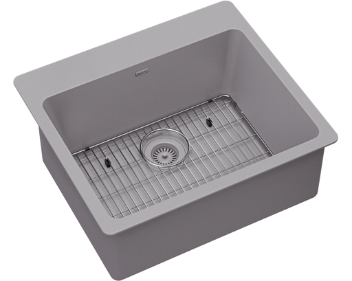 Elkay Quartz Classic 25" x 22" x 9-1/2", Single Bowl Drop-in Sink Kit, Greystone