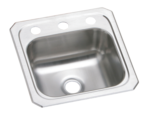 Elkay Celebrity Stainless Steel 15" x 15" x 6-1/8", Single Bowl Drop-in Bar Sink