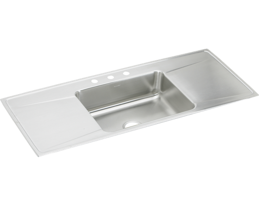 Elkay Lustertone Classic Stainless Steel 54" x 22" x 7-5/8", Single Bowl Drop-in Sink with Drainboard