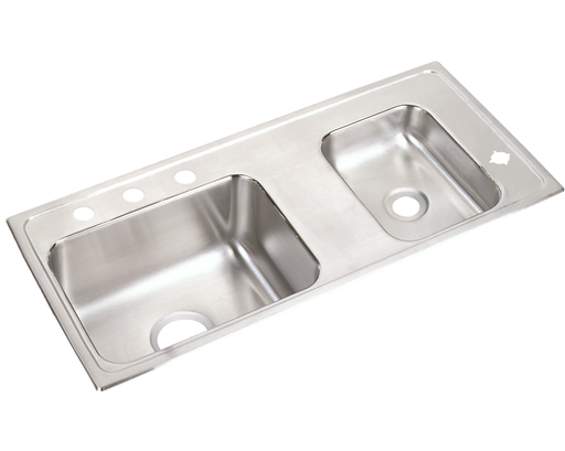 Elkay Lustertone Classic Stainless Steel 37-1/4" x 17" x 5", Double Bowl Drop-in Classroom ADA Sink