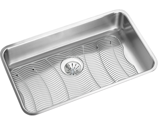 Elkay Lustertone Classic Stainless Steel, 30-1/2" x 18-1/2" x 7-1/2", Single Bowl Undermount Sink Kit w/Perfect Drain