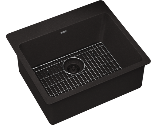 Elkay Quartz Classic 25" x 22" x 9-1/2", Single Bowl Drop-in Sink Kit, Black