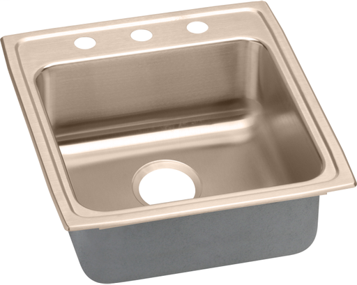 Elkay CuVerro Antimicrobial Copper 19-1/2" x 22" x 6", Single Bowl Drop-in ADA Sink