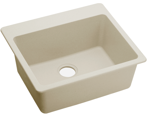 Elkay Quartz Luxe 25" x 22" x 9-1/2", Single Bowl Drop-in Sink, Parchment