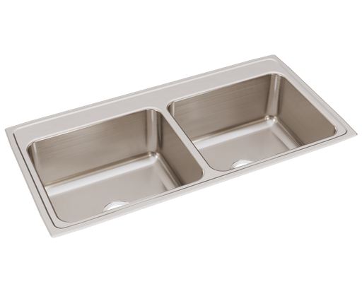 Elkay Lustertone Classic Stainless Steel 43" x 22" x 10-1/8", Equal Double Bowl Drop-in Sink