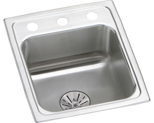 Elkay Lustertone Classic Stainless Steel 13" x 16" x 6-1/2", Single Bowl Drop-in ADA Sink with Perfect Drain