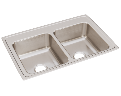 Elkay Lustertone Classic Stainless Steel 33" x 22" x 8-1/8", Equal Double Bowl Drop-in Sink