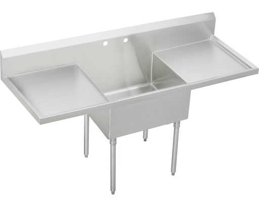 Elkay Sturdibilt Stainless Steel 84" x 27-1/2" x 14" Floor Mount, Single Compartment Scullery Sink with Drainboard