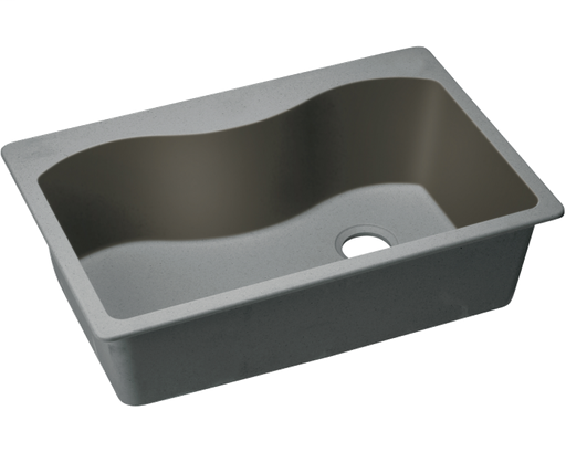 Elkay Quartz Classic 33" x 22" x 9-1/2", Single Bowl Drop-in Sink, Greystone