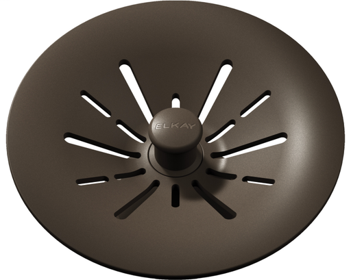 Elkay Quartz Perfect Drain 3-1/2" Removable Polymer Basket Strainer and Rubber Stopper Chestnut
