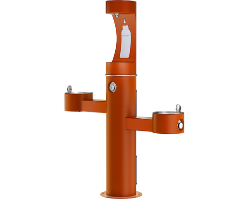 Elkay Outdoor ezH2O Bottle Filling Station Tri-Level Pedestal, Non-Filtered Non-Refrigerated FR Terracotta