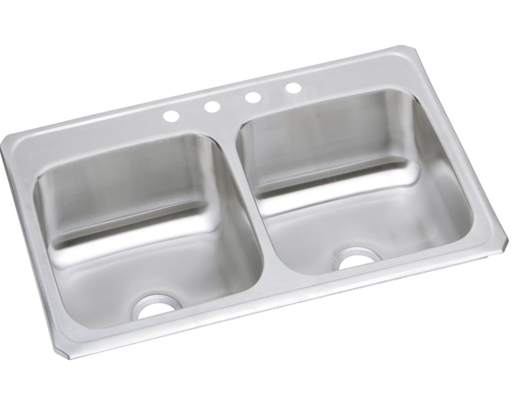 Elkay Celebrity Stainless Steel 43" x 22" x 6-7/8", Equal Double Bowl Drop-in Sink