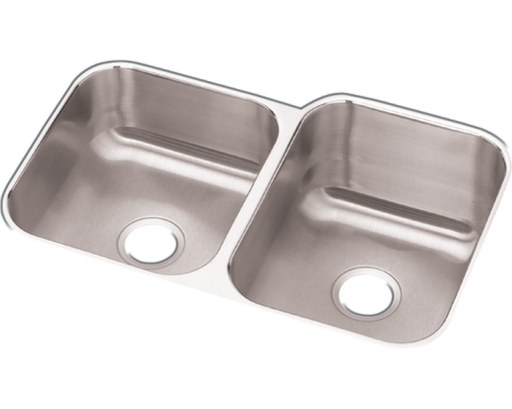 Dayton Stainless Steel 31-3/4" x 20-1/2" x 10", Offset Double Bowl Undermount Sink