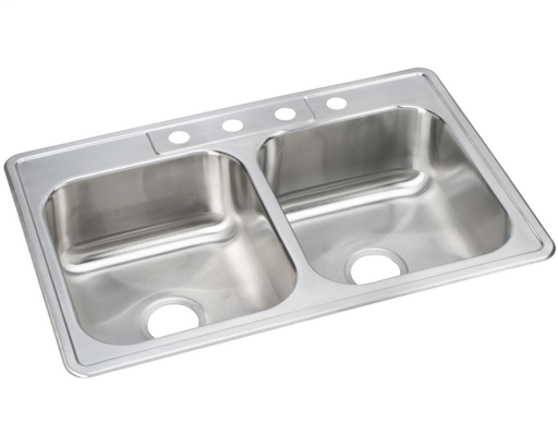 Elkay Neptune Stainless Steel 33" x 22" x 8-3/16", Double Bowl Drop-in Sink