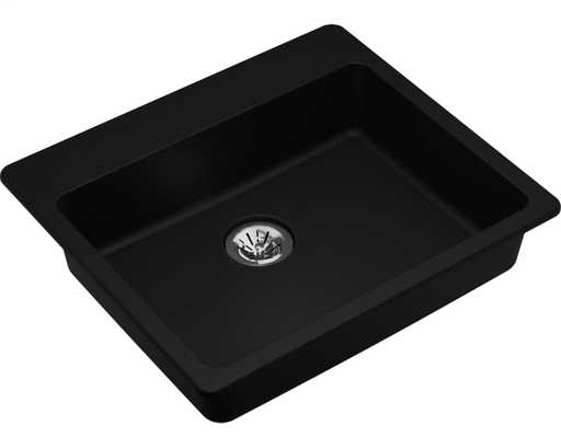 Elkay Quartz Classic 25" x 22" x 5-1/2", Single Bowl Drop-in ADA Sink with Perfect Drain, Black