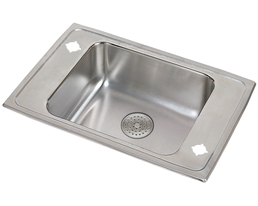 Elkay Lustertone Classic Stainless Steel 31"x19-1/2"x5-1/2", Single Bowl Drop-in Classroom ADA Sink w/ Perfect Drain Grid