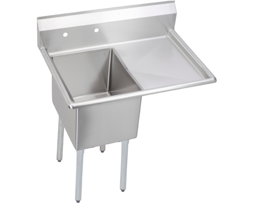 Elkay Dependabilt Stainless Steel 36-1/2" x 25-3/4" x 45" 16 Gauge One Compartment Sink w/ 18" Right Drainboard and Stainless Steel Legs