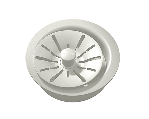Elkay Quartz Perfect Drain 3-1/2" Polymer Disposer Flange with Removable Basket Strainer and Rubber Stopper Parchment