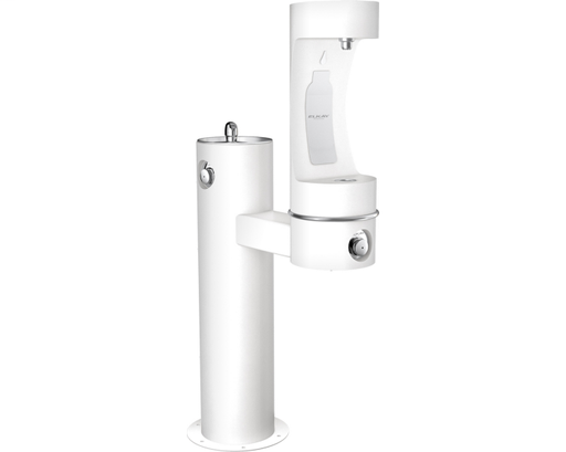 Elkay Outdoor EZH2O Bottle Filling Station Bi-Level Pedestal, Non-Filtered Non-Refrigerated White