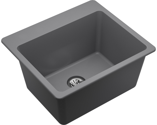 Elkay Quartz Classic 25" x 22" x 11-13/16", Drop-in Laundry Sink with Perfect Drain, Greystone