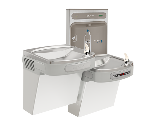 Elkay EZH2O Bottle Filling Station with Bi-Level ADA Cooler Hands Free Activation, Filtered 8 GPH Light Gray