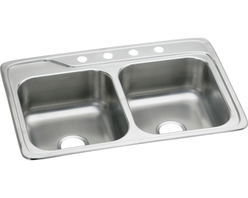 Elkay Stainless Steel 33" x 22" x 8", Double Bowl Drop-in Sink
