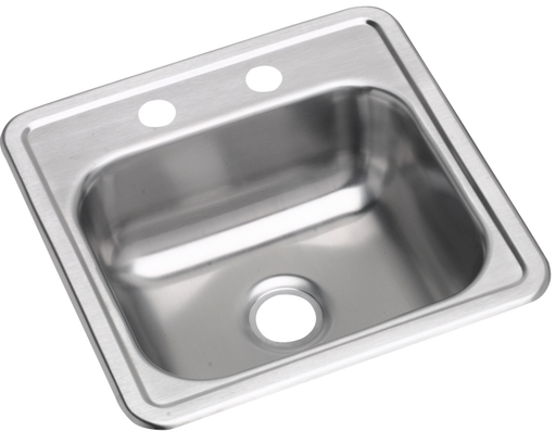 Dayton Stainless Steel 15" x 15" x 5-3/16", Single Bowl Drop-in Bar Sink