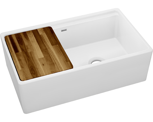 Elkay Fireclay 33" x 19-15/16" x 9-3/16" 60/40 Double Bowl Farmhouse Workstation Sink with Aqua Divide, White