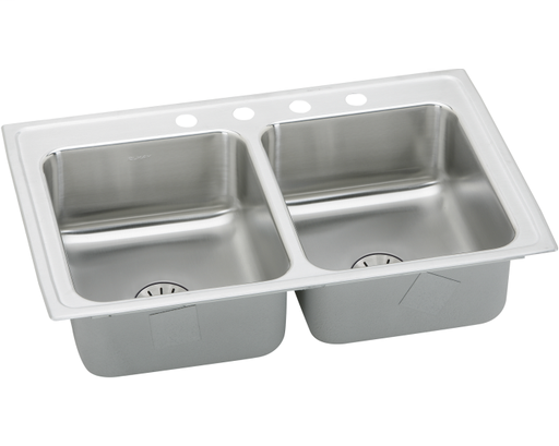 Elkay Lustertone Classic Stainless Steel 29" x 18" x 6-1/2", Equal Double Bowl Drop-in ADA Sink with Perfect Drain