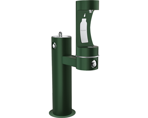 Elkay Outdoor ezH2O Bottle Filling Station Bi-Level Pedestal, Non-Filtered Non-Refrigerated Freeze Resistant Evergreen