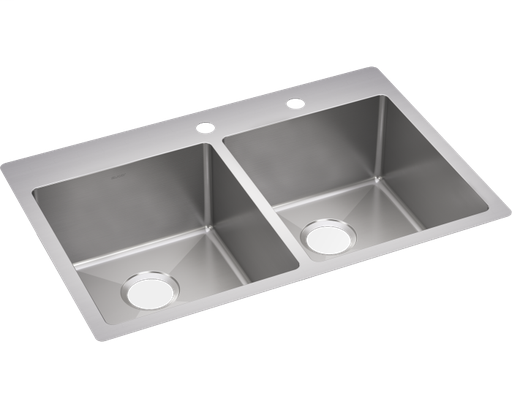 Elkay Crosstown Stainless Steel 33" x 22" x 9", Double Bowl Drop-in Sink