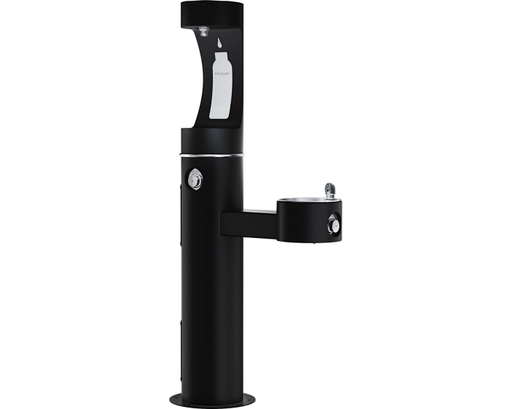 Elkay Outdoor EZH2O Bottle Filling Station Bi-Level Pedestal, Non-Filtered Non-Refrigerated Black