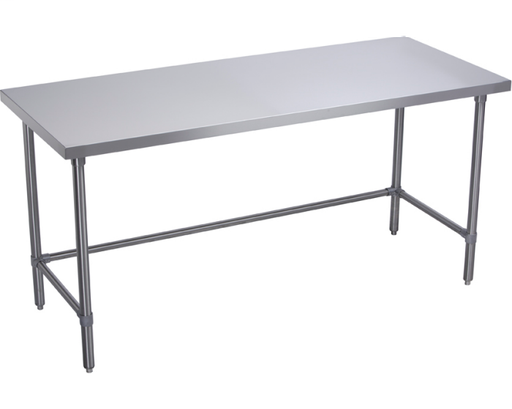 Elkay Stainless Steel 72" x 24" x 36" 16 Gauge Flat Top Work Table with Stainless Steel Legs and Cross Brace
