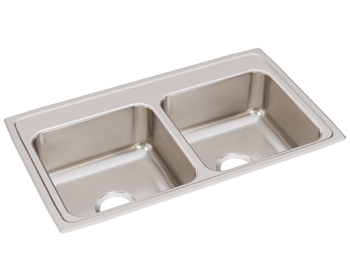 Elkay Lustertone Classic Stainless Steel 33" x 19-1/2" x 7-5/8", Equal Double Bowl Drop-in Sink
