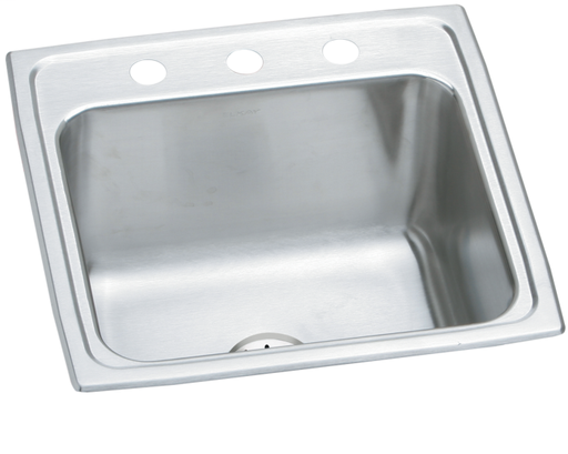 Elkay Lustertone Classic Stainless Steel 19-1/2" x 19" x 10-1/8", Single Bowl Drop-in Laundry Sink w/Perfect Drain