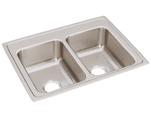 Elkay Lustertone Classic Stainless Steel 29" x 22" x 7-5/8", Equal Double Bowl Drop-in Sink