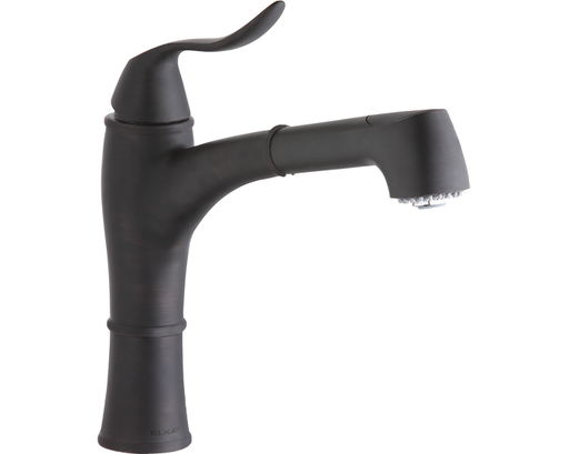 Elkay Explore Single Hole Kitchen Faucet with Pull-out Spray Lever Handle with Hi and Mid-rise Base Options Oil Rubbed Bronze