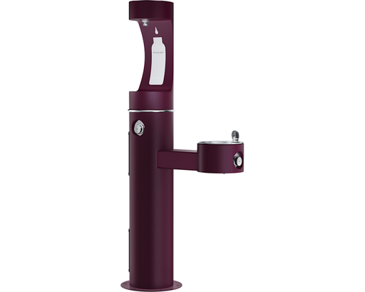Elkay Outdoor ezH2O Bottle Filling Station Bi-Level Pedestal, Non-Filtered Non-Refrigerated Freeze Resistant Purple