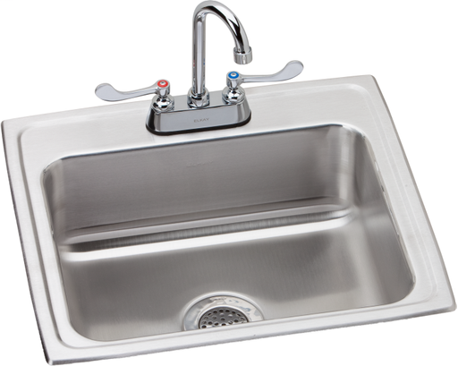 Elkay Lustertone Classic Stainless Steel 22" x 19-1/2" x 7-5/8", Single Bowl Drop-in Sink + Faucet Kit