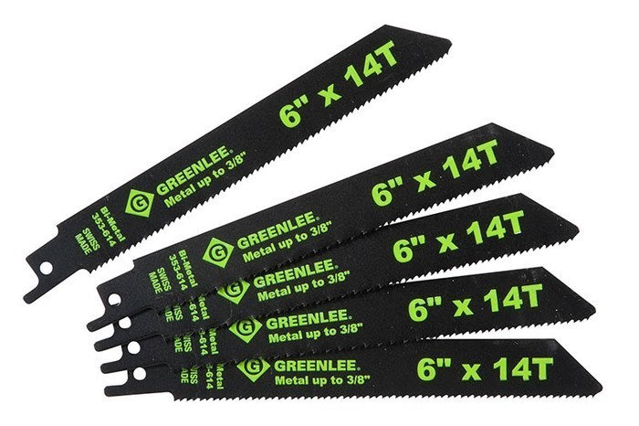 Greenlee 353-614 6 x 3/4 x 0.035 Inch Bi-Metal Straight Back Reciprocating Saw Blade Greenlee 353-614 6 x 3/4 x 0.035 Inch Bi-Metal Straight Back Reciprocating Saw Blade