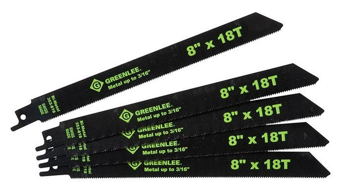 Greenlee 353-818 8 x 3/4 x 0.035 Inch Bi-Metal Straight Back Reciprocating Saw Blade Greenlee 353-818 8 x 3/4 x 0.035 Inch Bi-Metal Straight Back Reciprocating Saw Blade