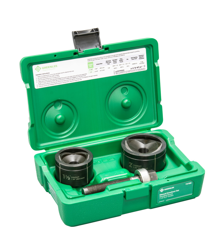Greenlee 737BB Standard Knockout Punch Set 1/2" 2" Conduit Size OneSource Distributors