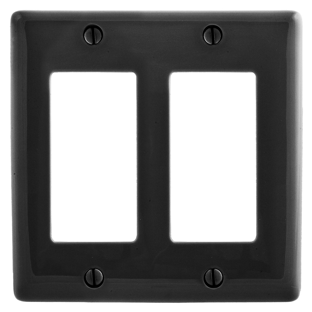 Hubbell Wiring Devices NP262BK 2-Gang Black Nylon Standard 2-Decorator Switch Wallplate Hubbell Wiring Devices NP262BK 2-Gang Black Nylon Standard 2-Decorator Switch Wallplate