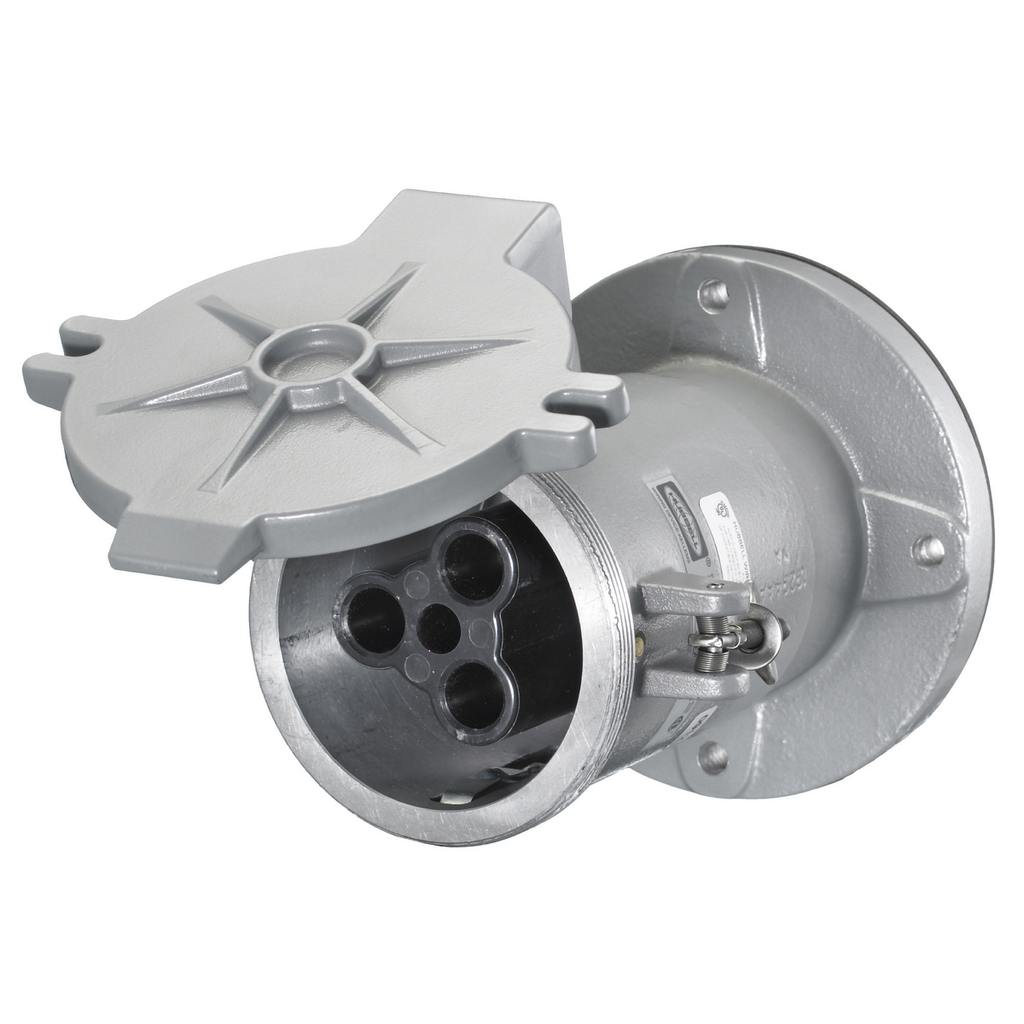 Hubbell Wiring Devices HBL4200RS1W 200 Amp 600 VAC 250 VDC 3-Pole 4-Wire Style I Watertight IEC Pin and Sleeve Receptacle Hubbell Wiring Devices HBL4200RS1W 200 Amp 600 VAC 250 VDC 3-Pole 4-Wire Style I Watertight IEC Pin and Sleeve Receptacle