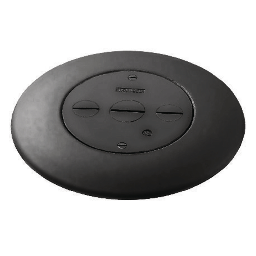 Hubbell Wiring Devices FRF3BK Black 3-Service Poke-Through Furniture Feed Plate Hubbell Wiring Devices FRF3BK Black 3-Service Poke-Through Furniture Feed Plate