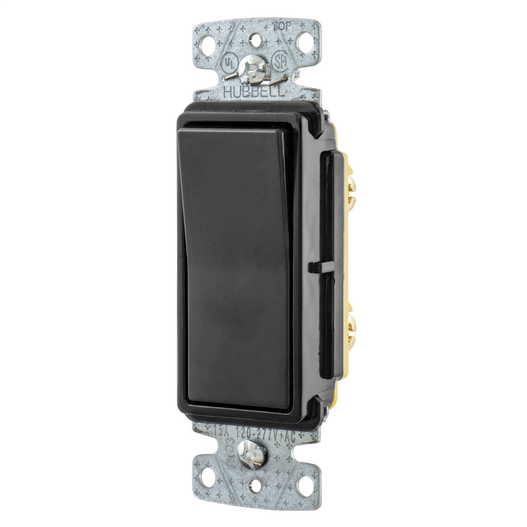 Hubbell Wiring Devices RSD115BK 15 Amp 120/277 VAC 1-Pole Black Rocker Switch Hubbell Wiring Devices RSD115BK 15 Amp 120/277 VAC 1-Pole Black Rocker Switch